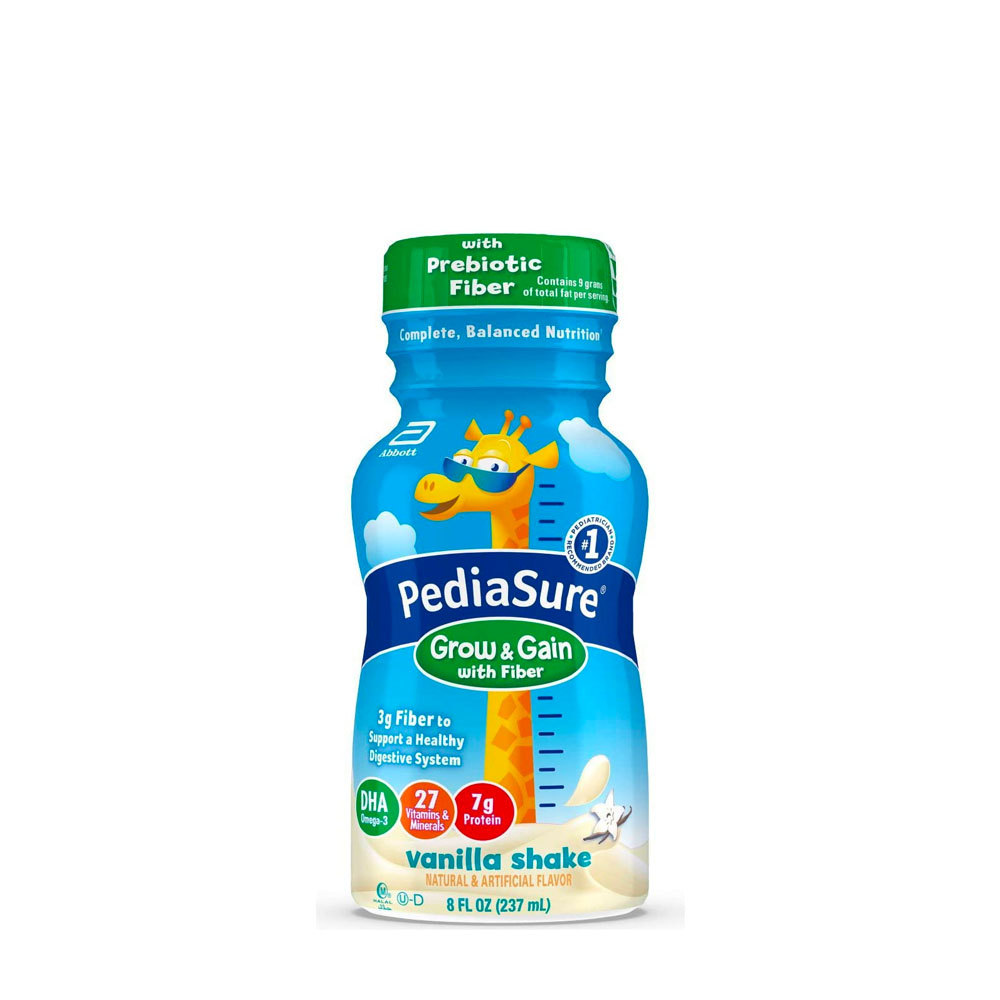 Sữa nước Pediasure Mỹ Grow & Gain with Fiber bổ sung chất xơ 237ml - Vị vani (cho bé từ 2-13 tuổi)