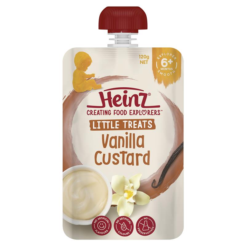 Váng sữa túi Heinz Úc 120g - Vị vani custard (cho bé từ 6 tháng tuổi)